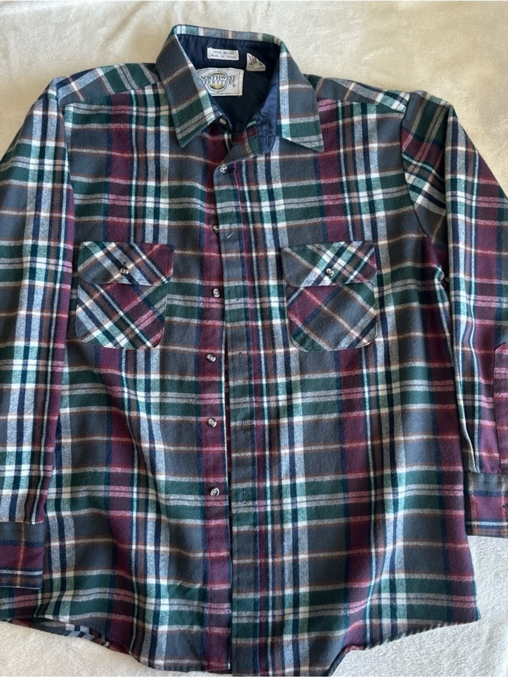 Northwest Territory Plaid Button-Down Shirt in Green, Navy & Burgundy